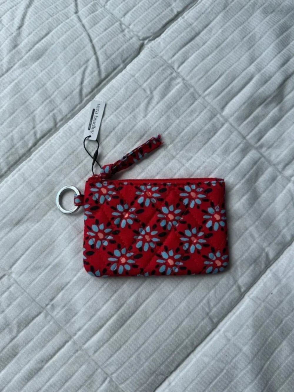 Vera Bradley red floral ID card wallet